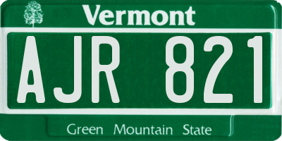 VT license plate AJR821