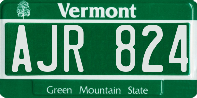 VT license plate AJR824