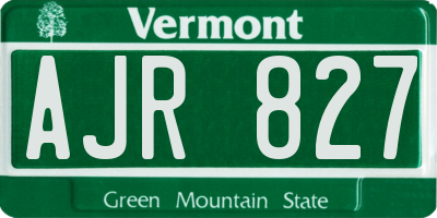 VT license plate AJR827
