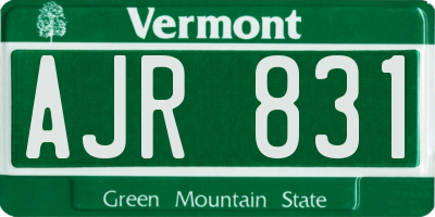 VT license plate AJR831