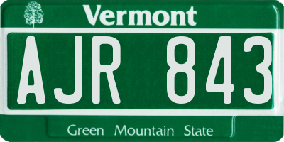 VT license plate AJR843