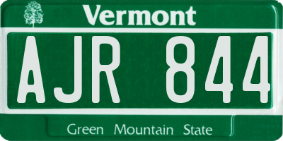 VT license plate AJR844