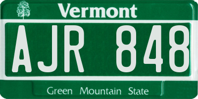 VT license plate AJR848
