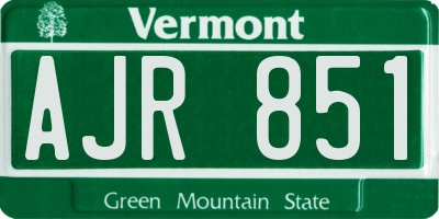 VT license plate AJR851