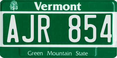 VT license plate AJR854