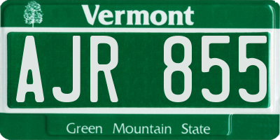 VT license plate AJR855