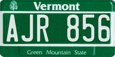 VT license plate AJR856