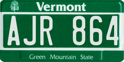 VT license plate AJR864