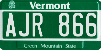 VT license plate AJR866