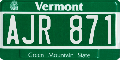 VT license plate AJR871