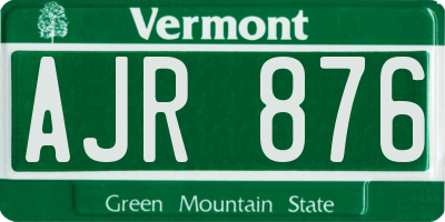 VT license plate AJR876