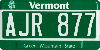 VT license plate AJR877