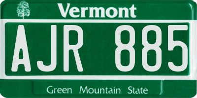 VT license plate AJR885