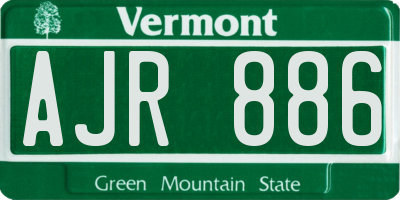 VT license plate AJR886