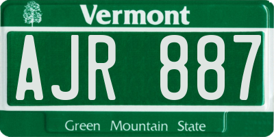VT license plate AJR887