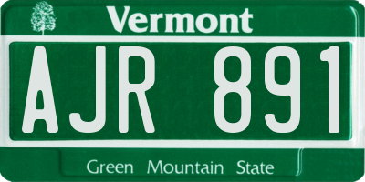 VT license plate AJR891