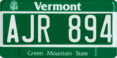 VT license plate AJR894