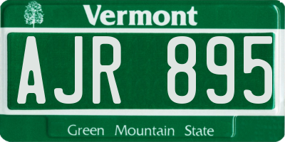 VT license plate AJR895