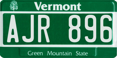 VT license plate AJR896