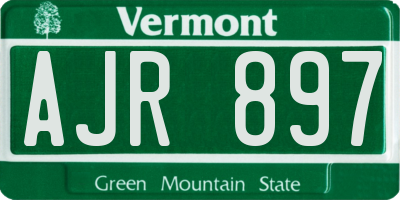VT license plate AJR897