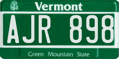 VT license plate AJR898
