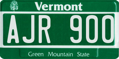 VT license plate AJR900