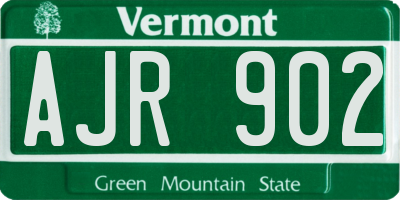 VT license plate AJR902