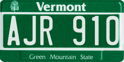 VT license plate AJR910