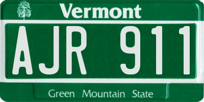VT license plate AJR911