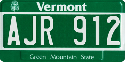 VT license plate AJR912