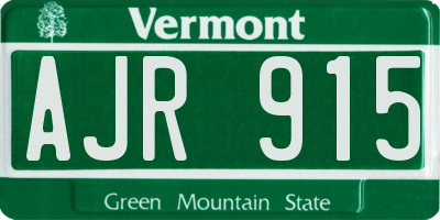VT license plate AJR915