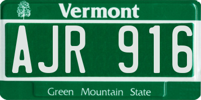 VT license plate AJR916