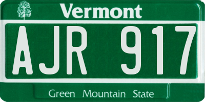VT license plate AJR917