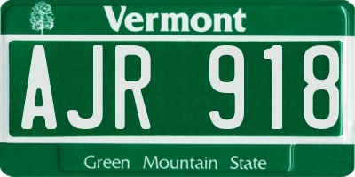 VT license plate AJR918