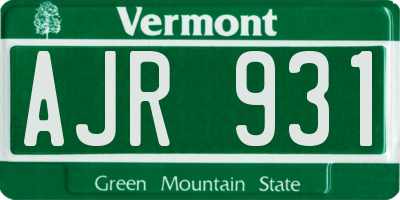 VT license plate AJR931