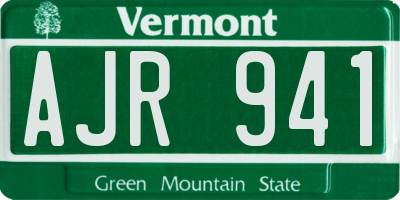 VT license plate AJR941