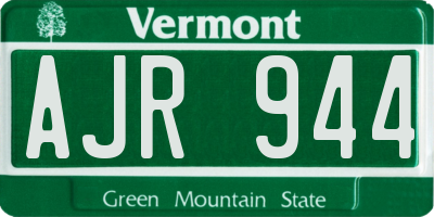 VT license plate AJR944