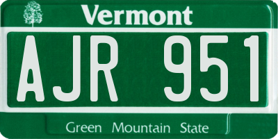 VT license plate AJR951