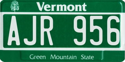VT license plate AJR956