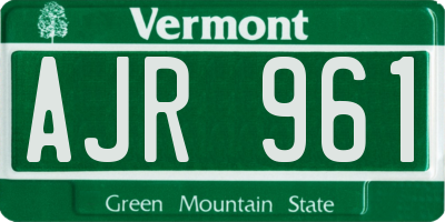 VT license plate AJR961