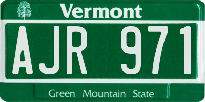 VT license plate AJR971