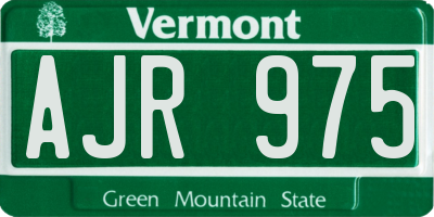 VT license plate AJR975