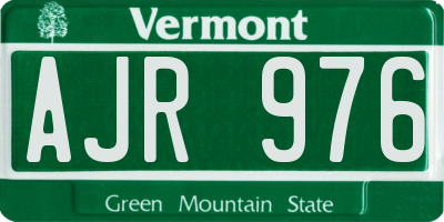 VT license plate AJR976