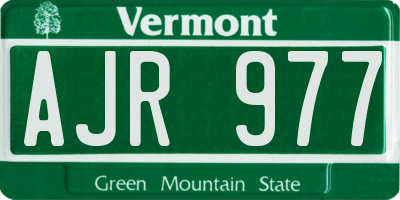 VT license plate AJR977