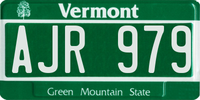 VT license plate AJR979
