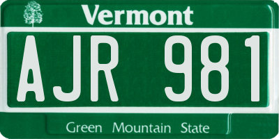 VT license plate AJR981