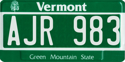 VT license plate AJR983