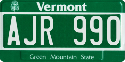 VT license plate AJR990