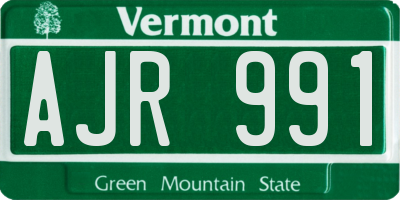 VT license plate AJR991