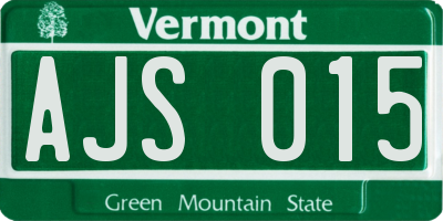 VT license plate AJS015